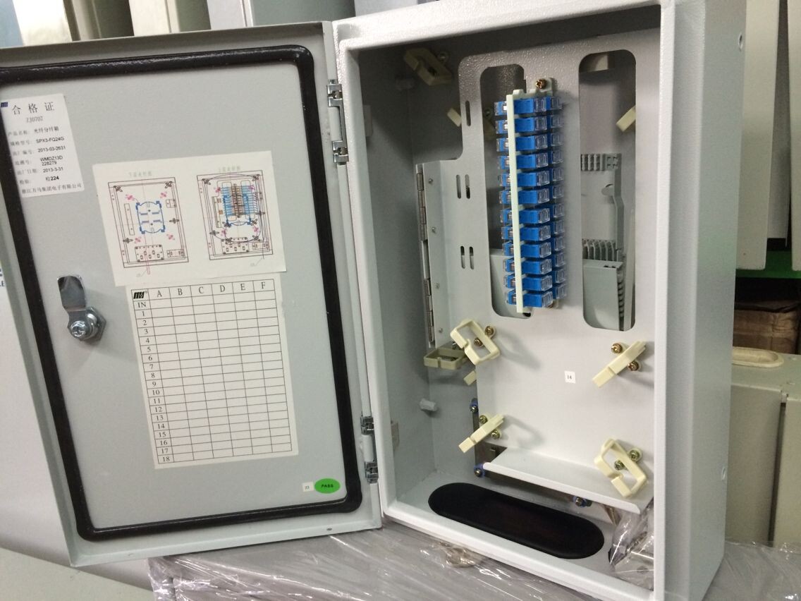 ftth 48芯 光纤分纤箱 分线盒 楼道箱 室外防水箱 铁质分纤箱铁箱