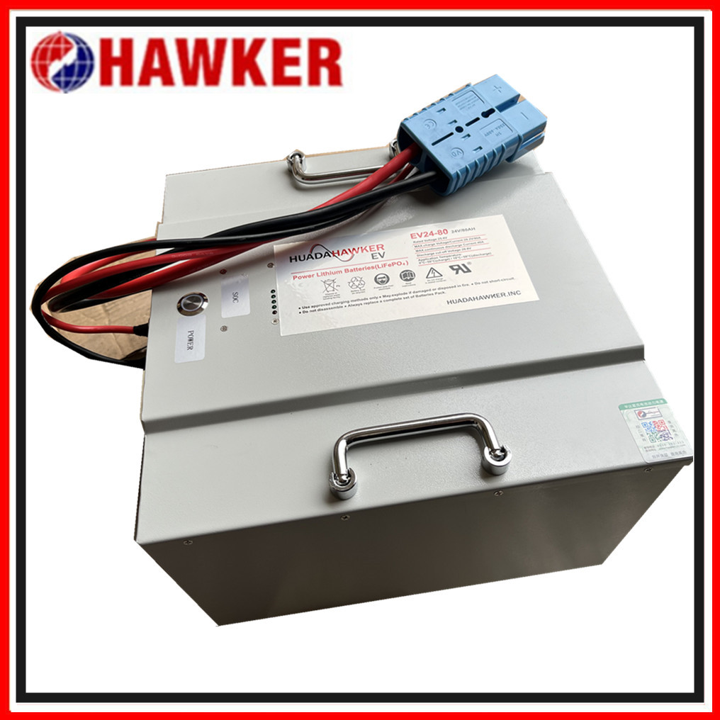 霍克HAWKER磷酸铁锂电池EV24-60牵引AGV小车24V60AH电源