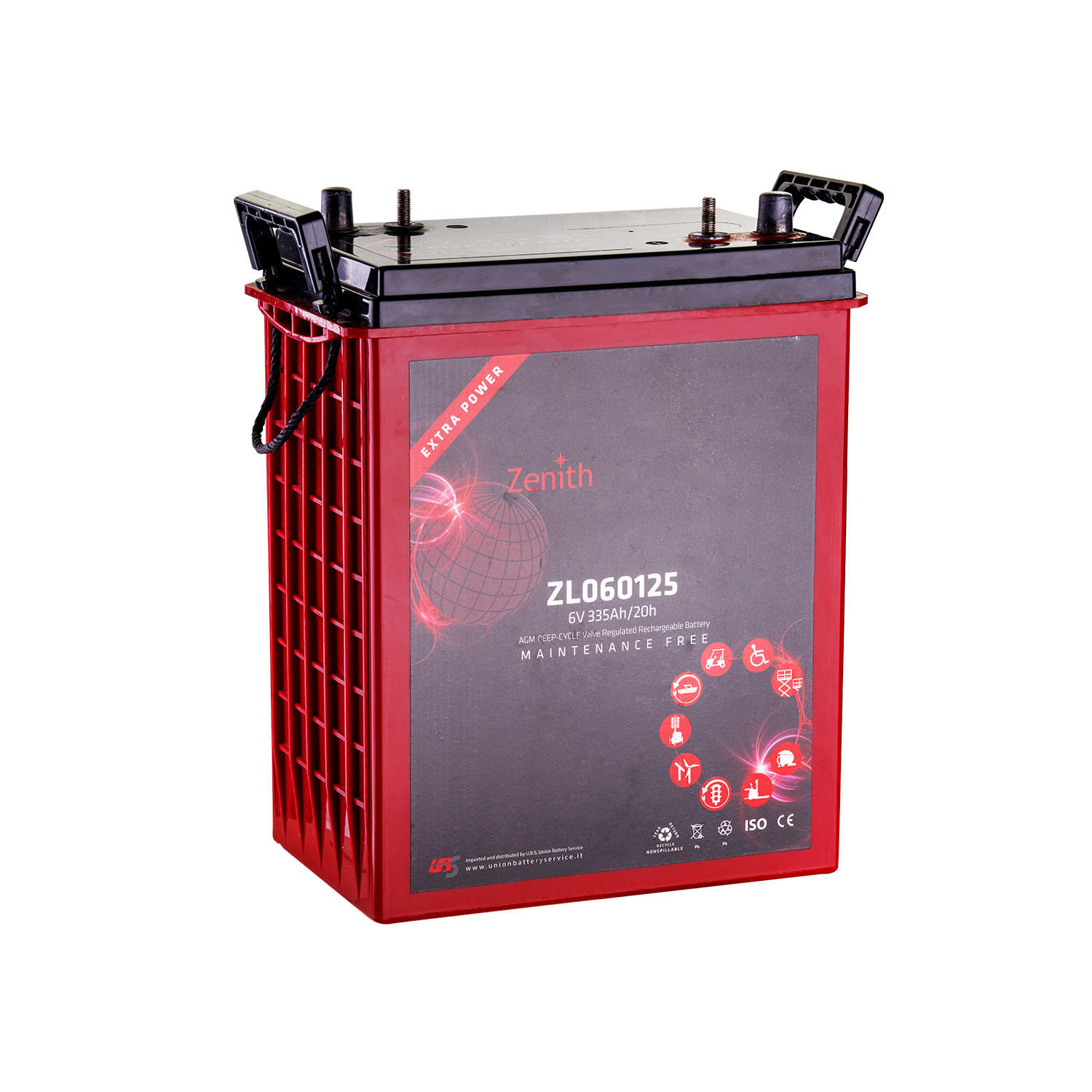 意大利Zenith蓄电池12V(电瓶)ZGL1201135升降机 船舶用电池