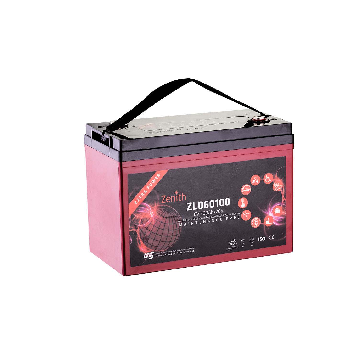 意大利Zenith蓄电池12V(电瓶)ZGL1201135升降机 船舶用电池