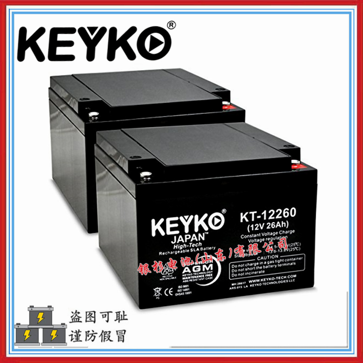 原装德国KEYKO电池KT-12260 HRT主机UPS不间断电源用12V-26Ah铅酸电池