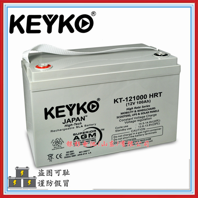 原装德国KEYKO蓄电池KT-12550 HRT应急照明系统备用12V-55Ah储能电池