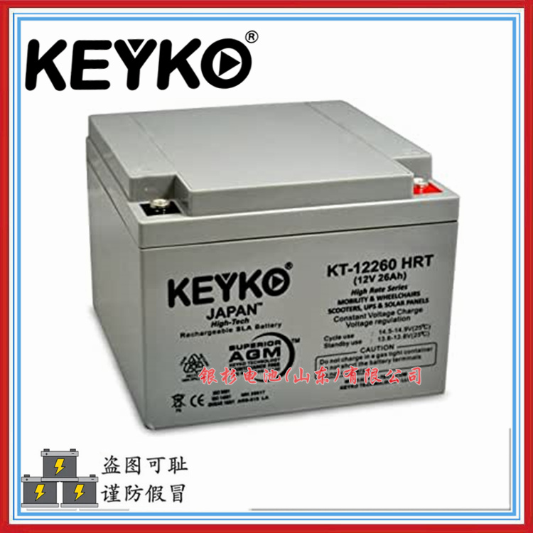 原装德国KEYKO蓄电池KT-12550 HRT应急照明系统备用12V-55Ah储能电池