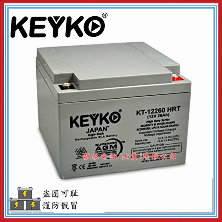 原装德国KEYKO电池KT-12260 HRT安全设备主机UPS不间断电源用12V-26Ah铅酸电池