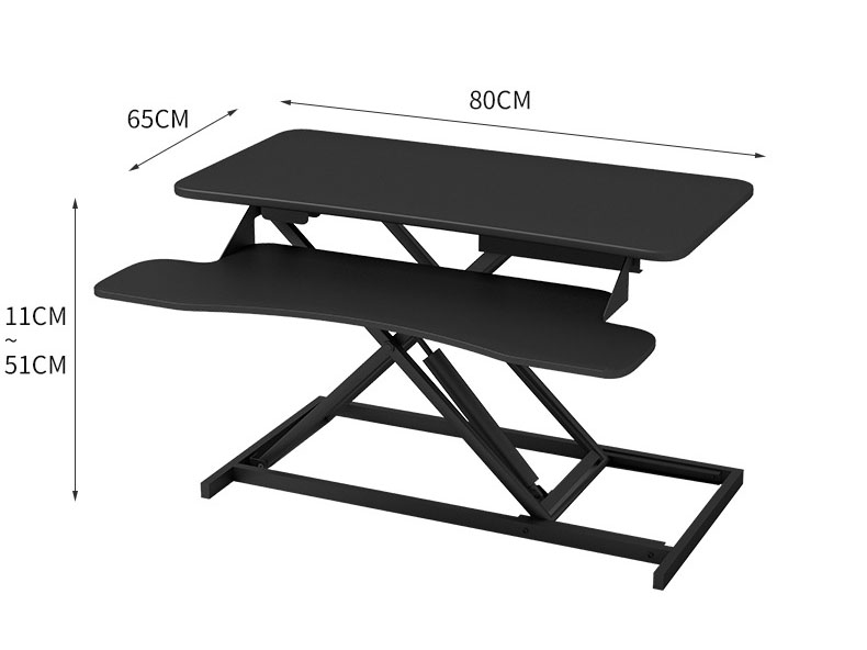 瑞奇丽站立式升降办公桌 家用可折叠书桌 双层大台面电脑桌
