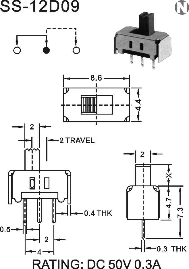 东莞厂家优惠销售鸿大开关剃须刀按摩器SS-12D09拨动开关