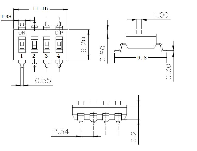 东莞自产自销鸿大开关干衣机KF-1027B-04插件拨动开关