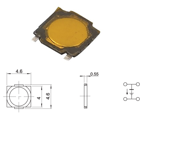 TC-002 包脚开关贴片式超薄型 小型贴片式轻触