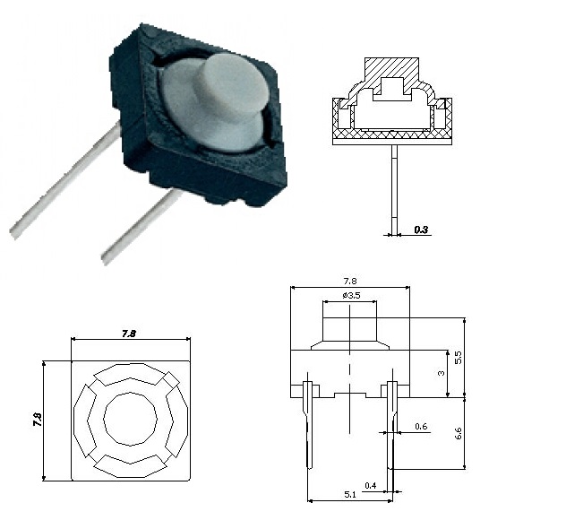 QC-0121 贴片轻触开关 立式微动按钮敏感性电子元器开关