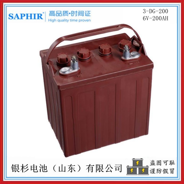 原装SAPHIR时高蓄电池3-DG-200游览观光车 电动游艇用6V-200AH动力电池