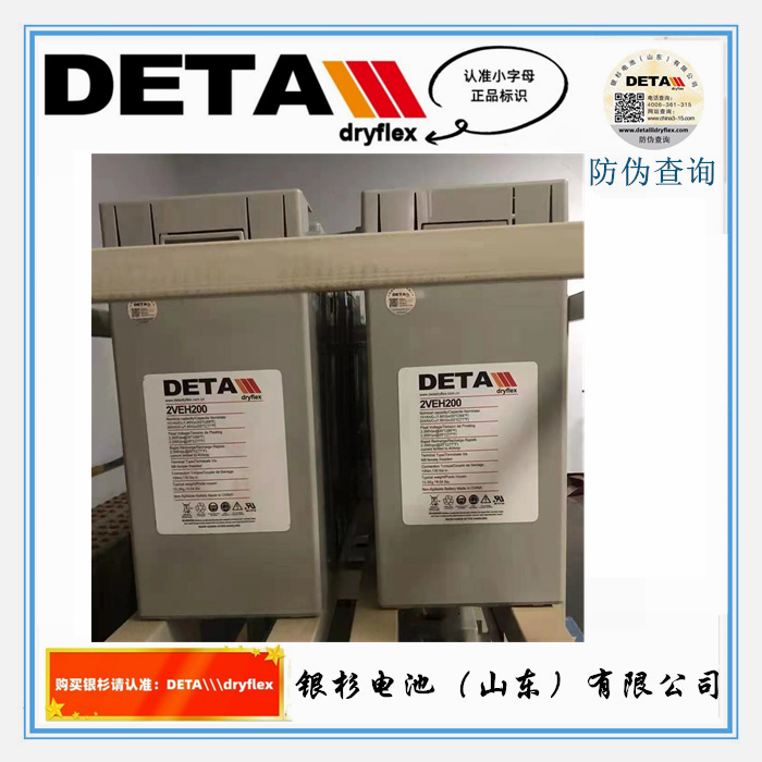 德国DETA银杉蓄电池2VEH200电力机房UPS基站储能用2V-200AH铅酸电池