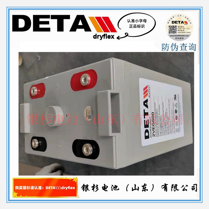 德国DETA银杉蓄电池2VEH600机房通讯 安防储能系统用2V-600AH铅酸电池