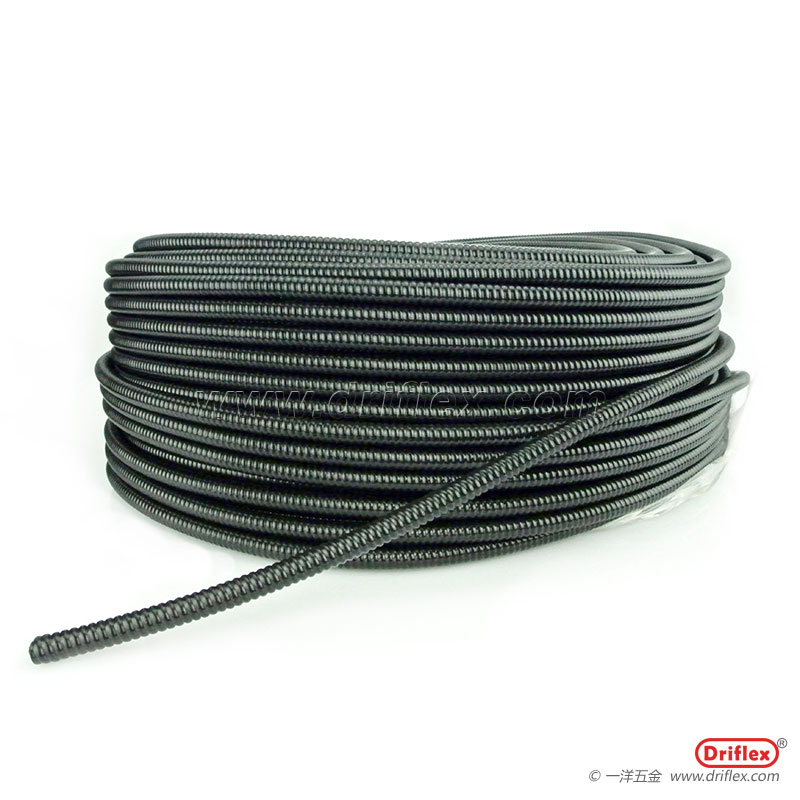 供应黑色波浪型包塑金属软管保护管内径10到100