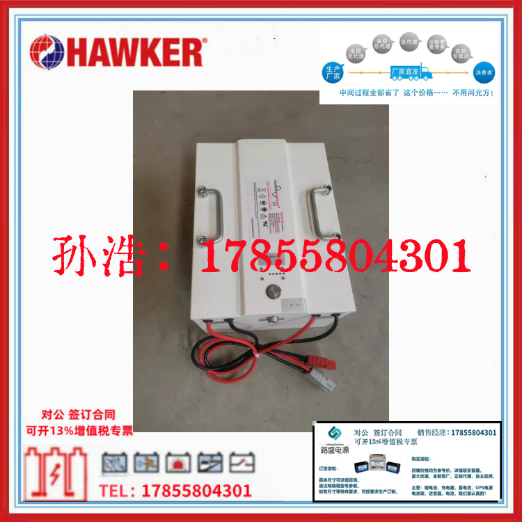 HAWKER霍克AGVSafe磷酸铁锂电池EV24-40 24V40Ah支持RS485通讯2.0