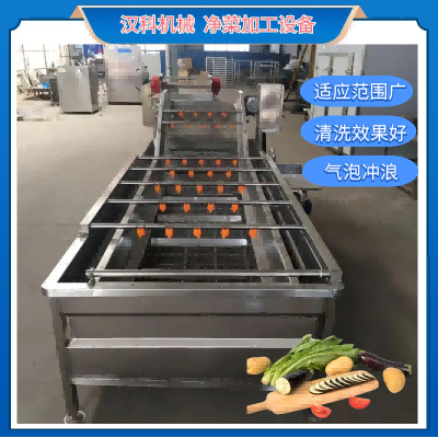 果蔬气泡清洗机 连续式清洗设备 净菜清洗风干线