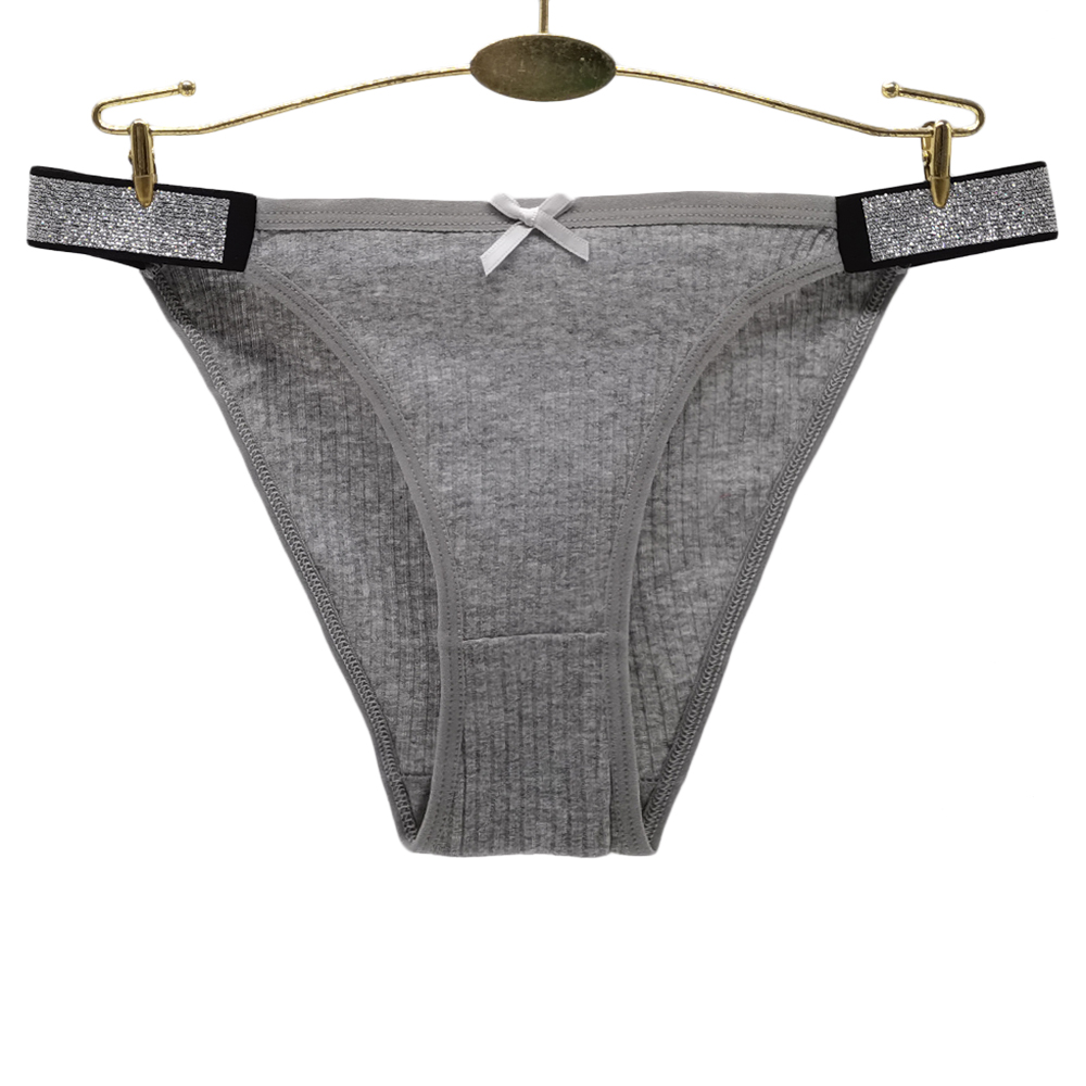 跨境亚马逊ebay货源女士内裤外贸纯色女式三角裤罗纹棉内裤