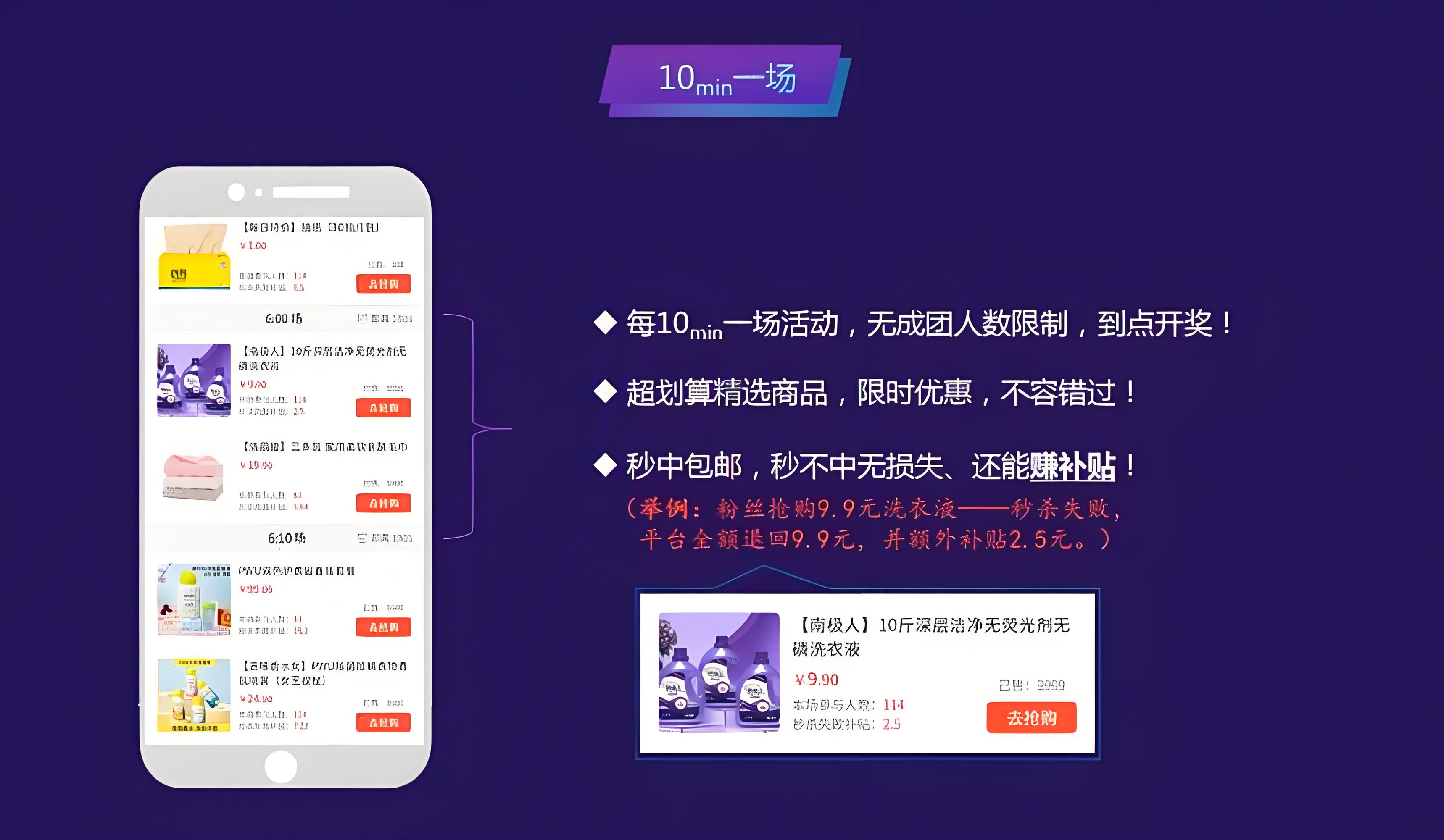 秒杀拼购模式可结合链动二加一模式运营