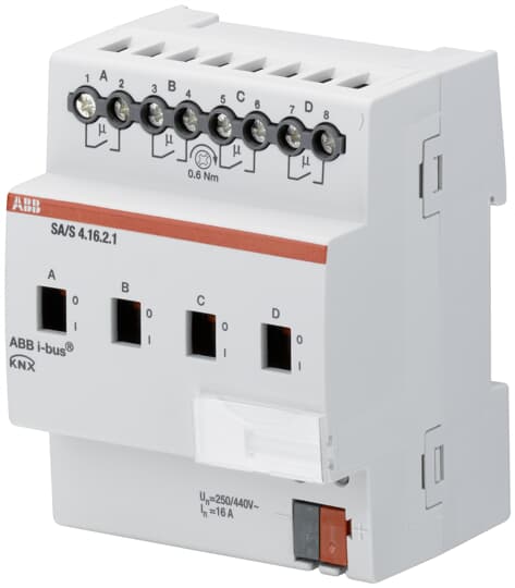 SA/S4.10.2.1开关驱动器4路10A ABB智能照明控制系统I-BUS总线灯控模块KNX协议