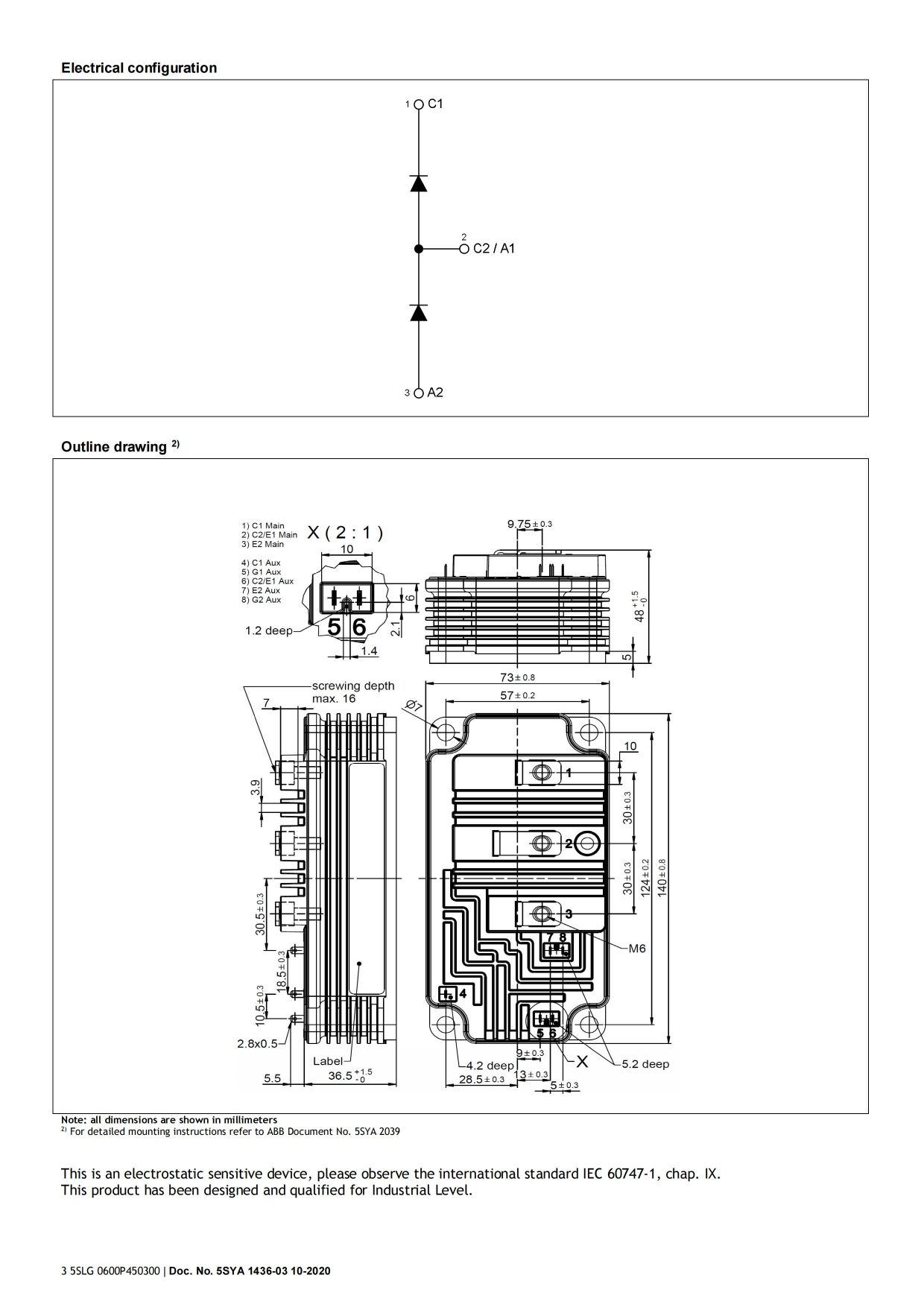 ABB IGBT模块5SLG0600P450300