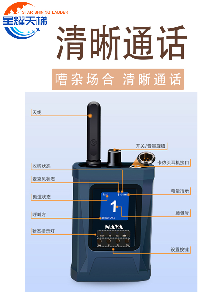 无线通话导播系统超长时间续航超远距离通话收音降噪分组实时对讲