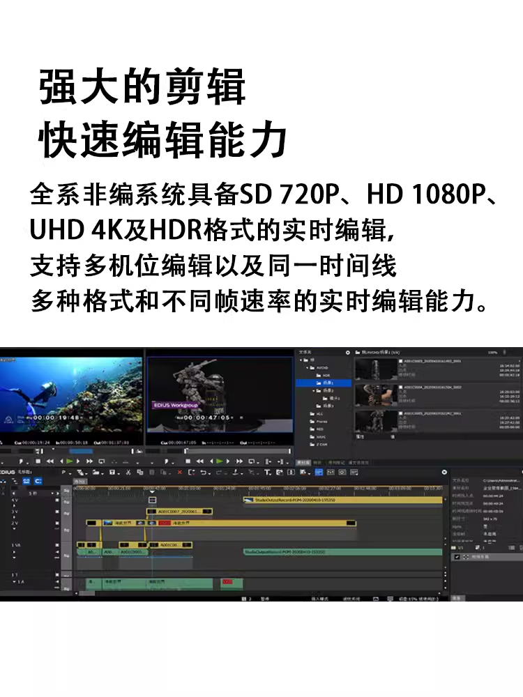 便携式非线性编辑系统三防加固主机宽温工作高清非编视频剪辑设备