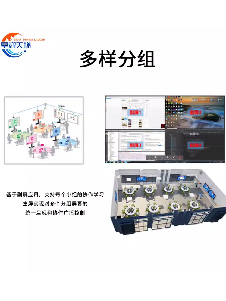 研讨型智慧教室学校录课网课直播分屏小组设计导播切换台录播设备