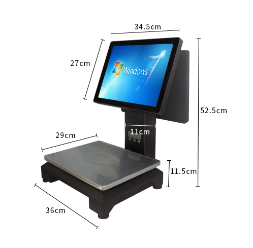 ai称重收银一体机双屏电脑收银秤水果零食麻辣烫店生鲜超市电子秤