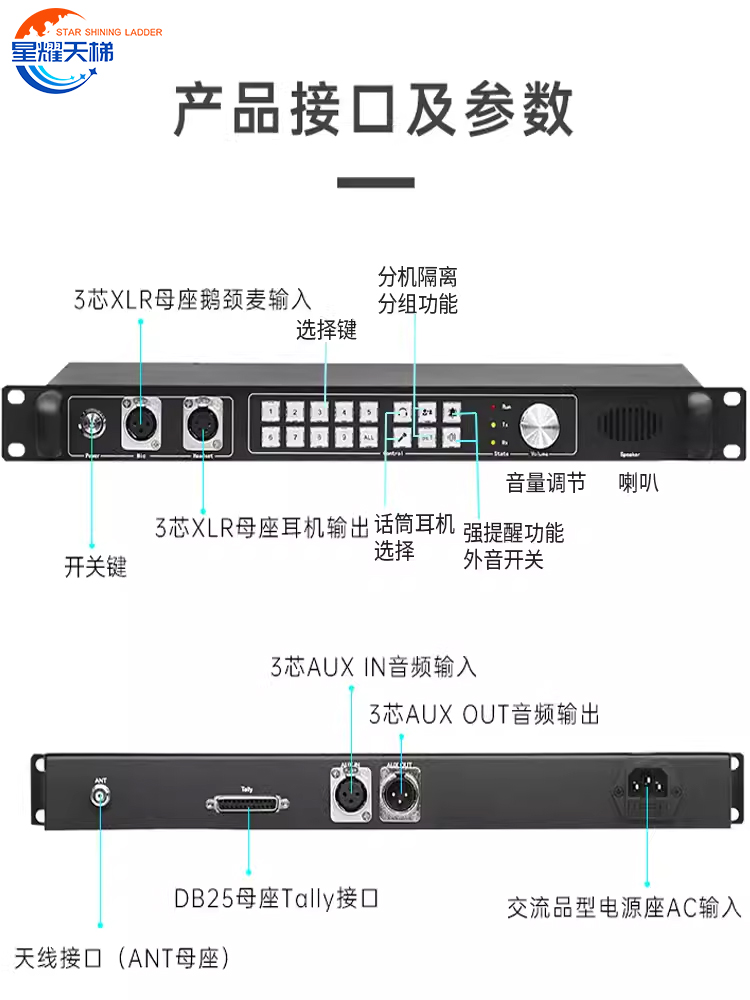 无线导播通话系统全双工内部通话多人远距离实时对讲收音降噪设备