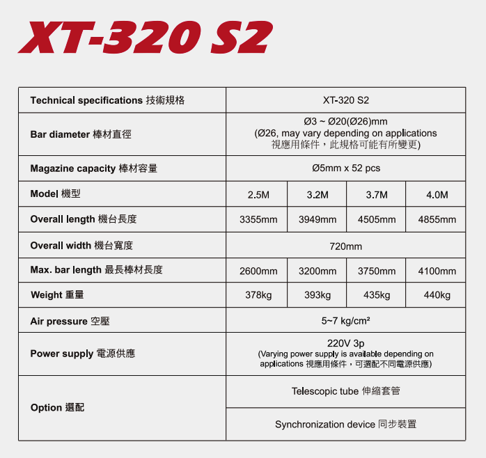 供应XT320S2自动棒材送料机