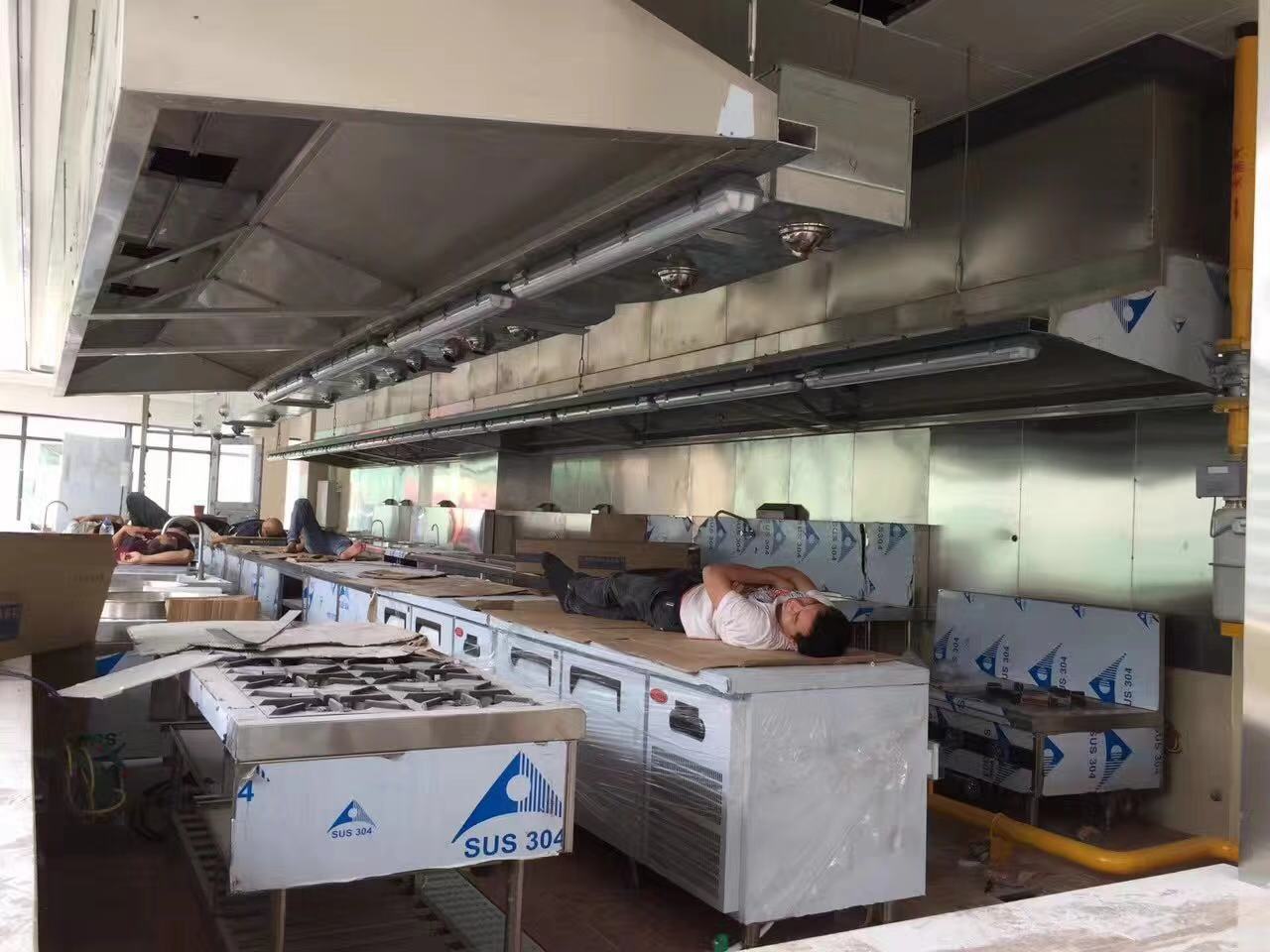青岛唐阁酒店学校工厂食堂成套商用厨房设备生产厂家定制不锈钢厨具