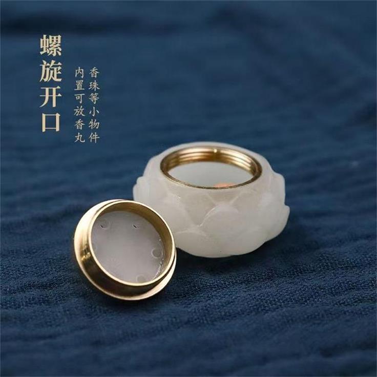 民艾天下古风夜光萤石莲花流苏香囊