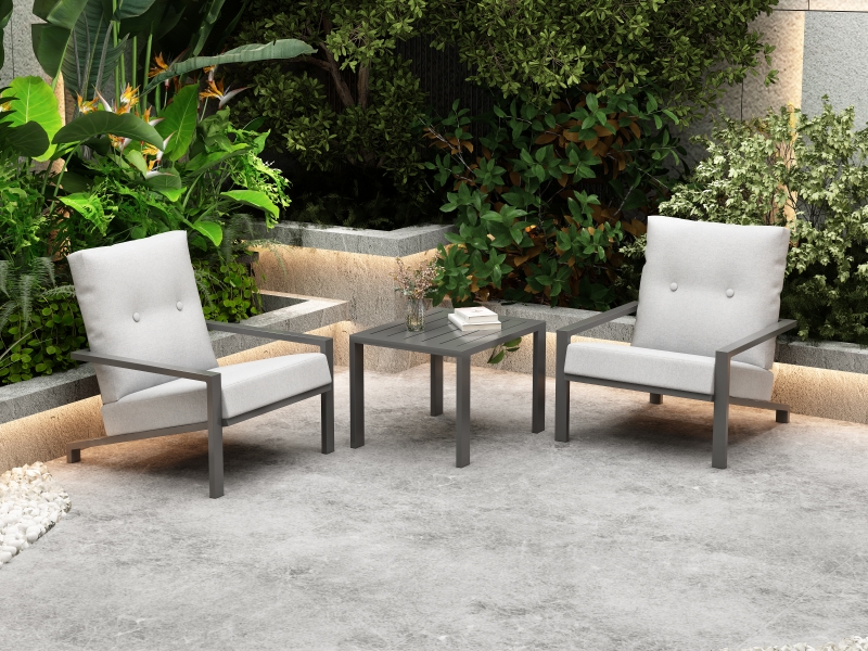 瑞奇丽YF3203户外桌椅 庭院休闲简约桌椅三件套