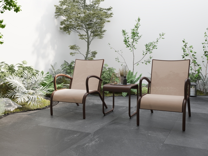 瑞奇丽YF3458阳台休闲椅 铝合金阳台桌椅三件套 北欧沙发椅整套