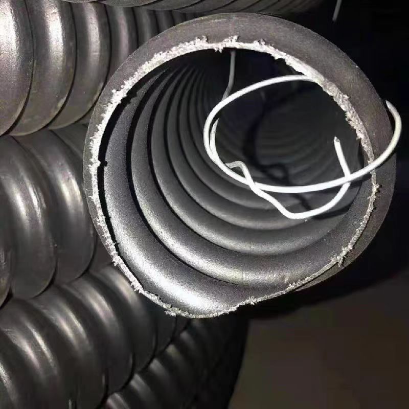 100/125HDPE碳素波纹管 埋地路灯管 监控通信穿线管 自带钢丝牵引