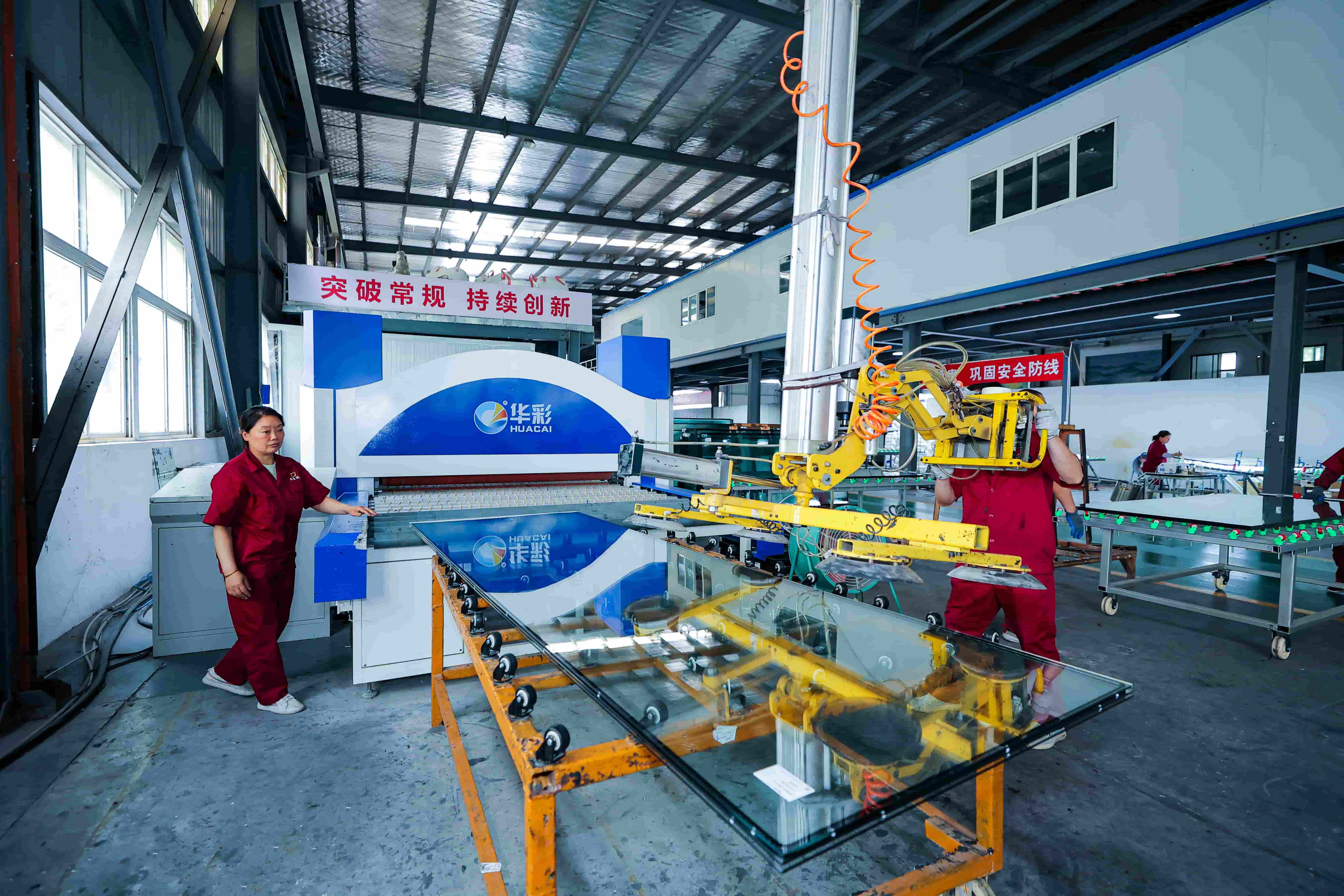 纳米硅防火玻璃全自动合片已成型