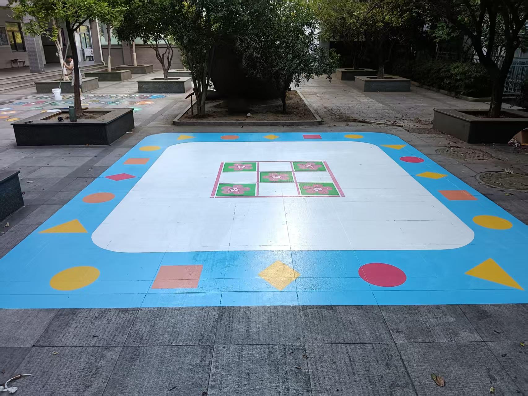 苏州手绘地面游戏彩绘