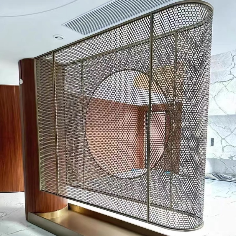 铝拉吊顶金属网效果图