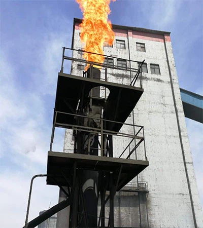 12套焦炉煤气放散点火成功
