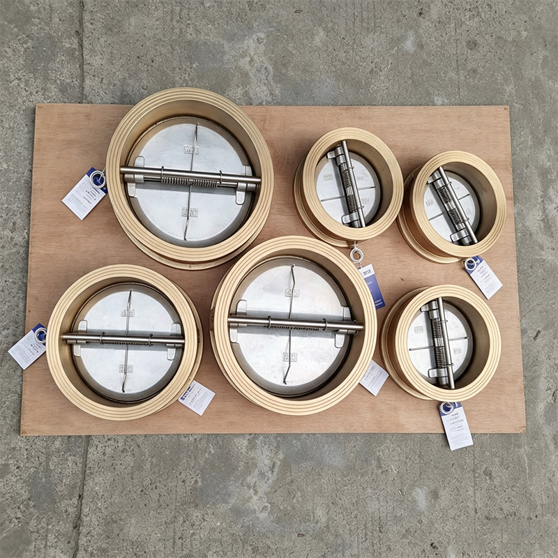 船用对夹式双瓣蝶型止回阀（青铜体，不锈钢板，NBR座）