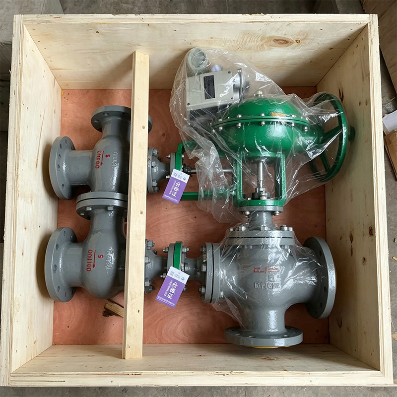 日标气动薄膜式三通调节阀（带手动装置，带定位器）