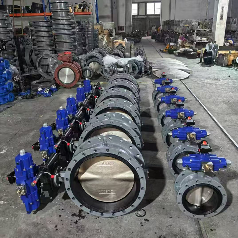 日标中心型双法兰式双作用干式手液动蝶阀  （带限位开关）